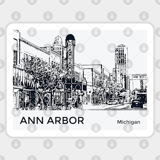 Ann Arbor Michigan Magnet by Lakeric